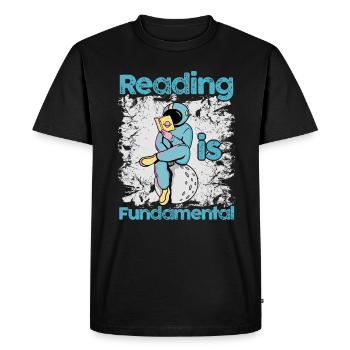 La lecture est fondamentale - T-shirt Premium bio Homme - noir - Devant - Nico (187cm)