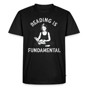 La lecture est fondamentale - T-shirt Premium bio Homme - noir - Devant - Nico (187cm)