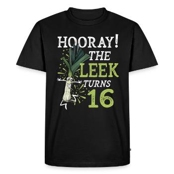 16th Bday Hooray The Leek Turns 16 Years Old - Men's Premium Organic T-Shirt - black - Front - Nico (187cm)