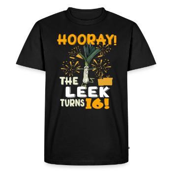 16th Bday Hooray The Leek Turns 16 Years Old - Men's Premium Organic T-Shirt - black - Front - Nico (187cm)