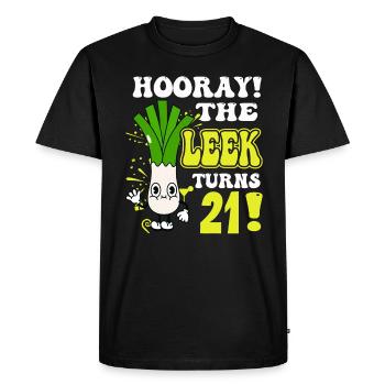 21th Bday Hooray The Leek Turns 21 Years Old - Men's Premium Organic T-Shirt - black - Front - Nico (187cm)