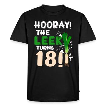 Adult 18th Bday Hooray The Leek Turns 18 Years Old - Men's Premium Organic T-Shirt - black - Front - Nico (187cm)