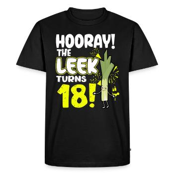 Adult 18th Bday Hooray The Leek Turns 18 Years Old - Men's Premium Organic T-Shirt - black - Front - Nico (187cm)