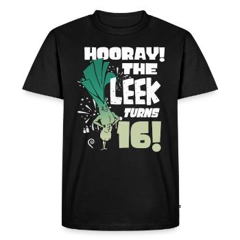 16th Bday Hooray The Leek Turns 16 Years Old - Men's Premium Organic T-Shirt - black - Front - Nico (187cm)