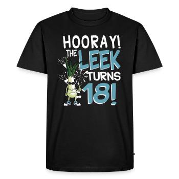 Adult 18th Bday Hooray The Leek Turns 18 Years Old - Men's Premium Organic T-Shirt - black - Front - Nico (187cm)