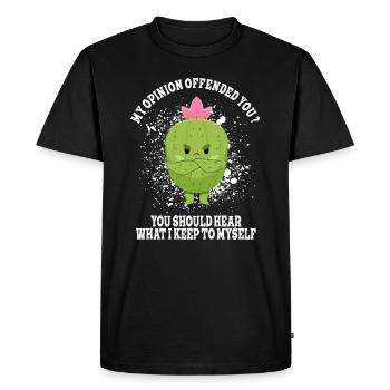 Mon opinion vous a offensé Chemise Adulte Humour Nouveauté - T-shirt Premium bio Homme - noir - Devant - Nico (187cm)