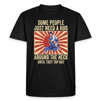 Some People Just Need A Hug Cage Fighter - Men's Premium Organic T-Shirt - black - Front - Nico (187cm)