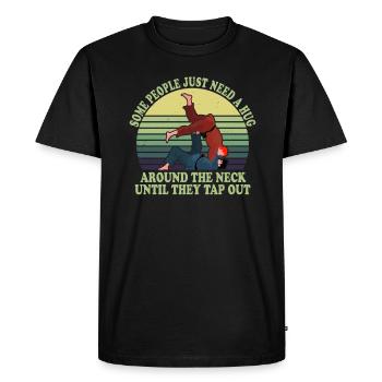 Some People Just Need A Hug Cage Fighter - Men's Premium Organic T-Shirt - black - Front - Nico (187cm)