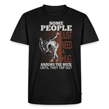 Some People Just Need A Hug Cage Fighter - Men's Premium Organic T-Shirt - black - Front - Nico (187cm)