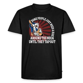 Some People Just Need A Hug Cage Fighter - Men's Premium Organic T-Shirt - black - Front - Nico (187cm)