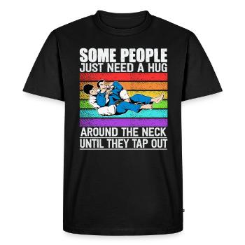 Some People Just Need A Hug Cage Fighter - Men's Premium Organic T-Shirt - black - Front - Nico (187cm)