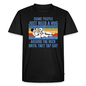 Some People Just Need A Hug Cage Fighter - Men's Premium Organic T-Shirt - black - Front - Nico (187cm)