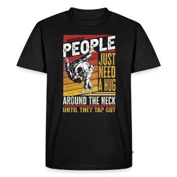 Some People Just Need A Hug Cage Fighter - Men's Premium Organic T-Shirt - black - Front - Nico (187cm)