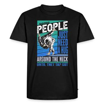 Some People Just Need A Hug Cage Fighter - Men's Premium Organic T-Shirt - black - Front - Nico (187cm)