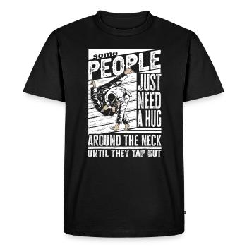 Some People Just Need A Hug Cage Fighter - Men's Premium Organic T-Shirt - black - Front - Nico (187cm)