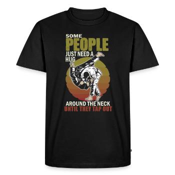 Some People Just Need A Hug Cage Fighter - Men's Premium Organic T-Shirt - black - Front - Nico (187cm)