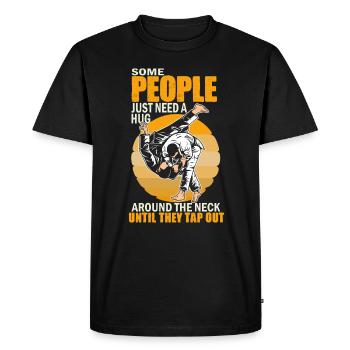Some People Just Need A Hug Cage Fighter - Men's Premium Organic T-Shirt - black - Front - Nico (187cm)
