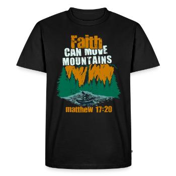La foi chrétienne peut déplacer des montagnes Jésus-Christ - T-shirt Premium bio Homme - noir - Devant - Nico (187cm)