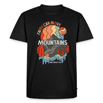 La foi chrétienne peut déplacer des montagnes Jésus-Christ - T-shirt Premium bio Homme - noir - Devant - Nico (187cm)
