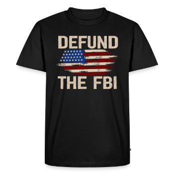 Defund the FBI Anti-Government Political American - T-shirt Premium bio Homme - noir - Devant - Nico (187cm)