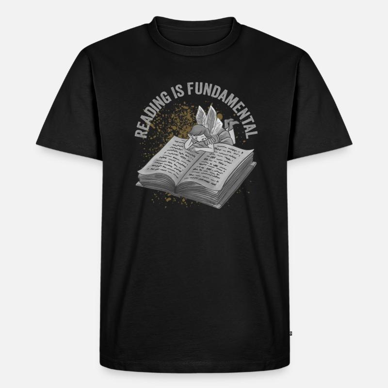 Reading Is Fundamental - Männer Premium Bio T-Shirt - Schwarz