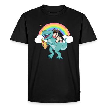Dabbing Licorne Riding T Rex Garçons Filles Halloween - T-shirt Premium bio Homme - noir - Devant - Nico (187cm)