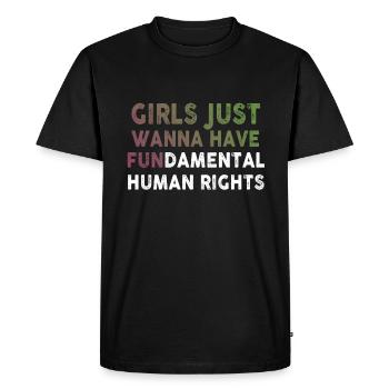 Les filles veulent simplement avoir des droits humains fondamentaux - T-shirt Premium bio Homme - noir - Devant - Nico (187cm)