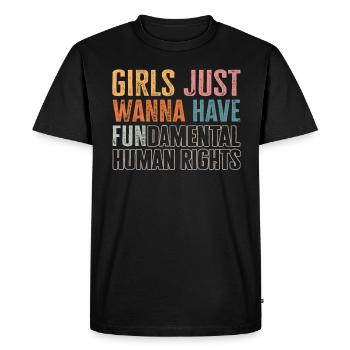 Les filles veulent simplement avoir des droits humains fondamentaux - T-shirt Premium bio Homme - noir - Devant - Nico (187cm)