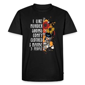 J’aime les spectacles de meurtre Vêtements confortables et 3 personnes - T-shirt Premium bio Homme - noir - Devant - Nico (187cm)