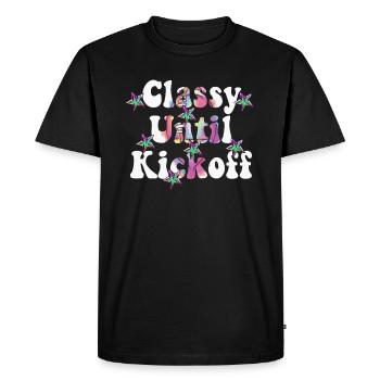 Chic jusqu’au coup d’envoi du match de football américain - T-shirt Premium bio Homme - noir - Devant - Nico (187cm)