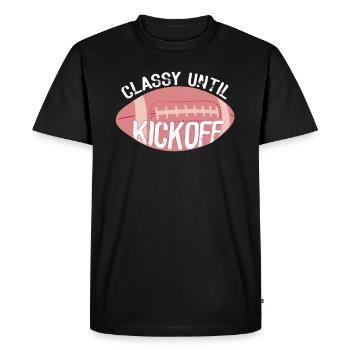 Chic jusqu’au coup d’envoi du match de football américain - T-shirt Premium bio Homme - noir - Devant - Nico (187cm)