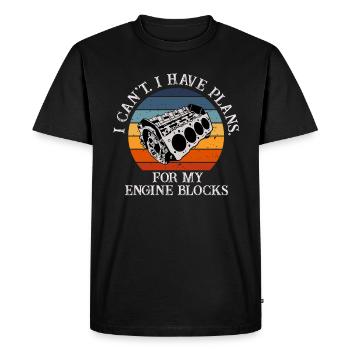 Je ne peux pas avoir des plans pour mes blocs moteurs vintage - T-shirt Premium bio Homme - noir - Devant - Nico (187cm)