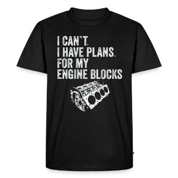 Je ne peux pas avoir des plans pour mes blocs moteurs vintage - T-shirt Premium bio Homme - noir - Devant - Nico (187cm)