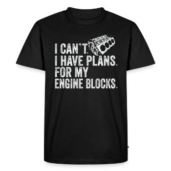 Je ne peux pas avoir de plans pour mes blocs moteur vintage - T-shirt Premium bio Homme - noir - Devant - Nico (187cm)