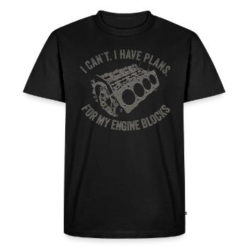 Je ne peux pas avoir des plans pour mes blocs moteurs vintage - T-shirt Premium bio Homme - noir - Devant - Nico (187cm)