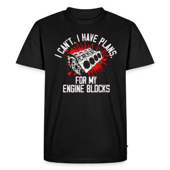 Je ne peux pas avoir des plans pour mes blocs moteurs vintage - T-shirt Premium bio Homme - noir - Devant - Nico (187cm)