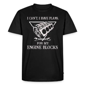 Je ne peux pas avoir des plans pour mes blocs moteurs vintage - T-shirt Premium bio Homme - noir - Devant - Nico (187cm)