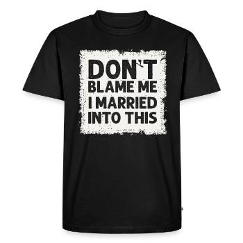 Ne me blâmez pas, je me suis marié dans ce drôle vintage - T-shirt Premium bio Homme - noir - Devant - Nico (187cm)