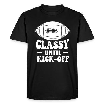Chic jusqu’au coup d’envoi du match de football américain - T-shirt Premium bio Homme - noir - Devant - Nico (187cm)