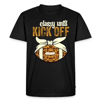Chic jusqu’au coup d’envoi du match de football américain - T-shirt Premium bio Homme - noir - Devant - Nico (187cm)