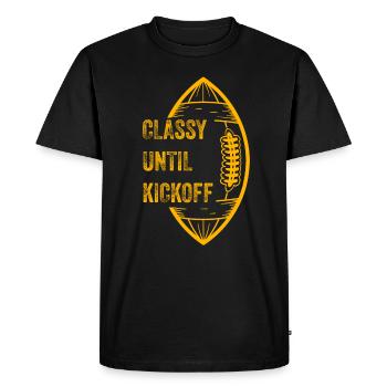 Chic jusqu’au coup d’envoi du match de football américain - T-shirt Premium bio Homme - noir - Devant - Nico (187cm)