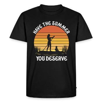 Have The Summer You Deserve Saying Cool - Men's Premium Organic T-Shirt - black - Front - Nico (187cm)