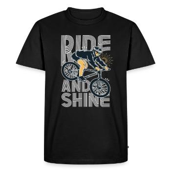 Ride And Shine - Fahrräder Mountainbike Herren Damen - Männer Premium Bio T-Shirt - Schwarz - Vorne - Nico (187cm)