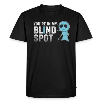 Tu es dans mon angle mort Hommes Femmes Drôles d’aveugles - T-shirt Premium bio Homme - noir - Devant - Nico (187cm)