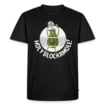 Holy Blockamole Volleyball Avocado - Men's Premium Organic T-Shirt - black - Front - Nico (187cm)