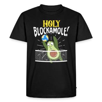 Holy Blockamole Volleyball Avocado - Men's Premium Organic T-Shirt - black - Front - Nico (187cm)
