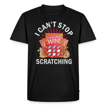 Je ne peux pas arrêter de gratter - T-shirt Premium bio Homme - noir - Devant - Nico (187cm)