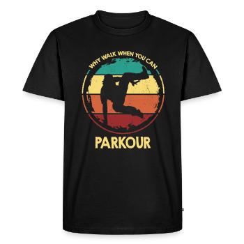 Street Acrobat Pourquoi marcher quand vous pouvez vous garer - T-shirt Premium bio Homme - noir - Devant - Nico (187cm)