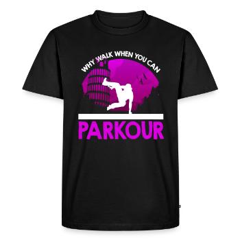 Street Acrobat Pourquoi marcher quand vous pouvez vous garer - T-shirt Premium bio Homme - noir - Devant - Nico (187cm)