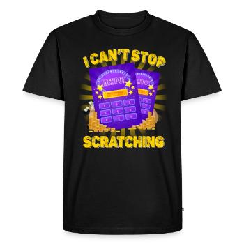 Je ne peux pas arrêter de gratter - T-shirt Premium bio Homme - noir - Devant - Nico (187cm)